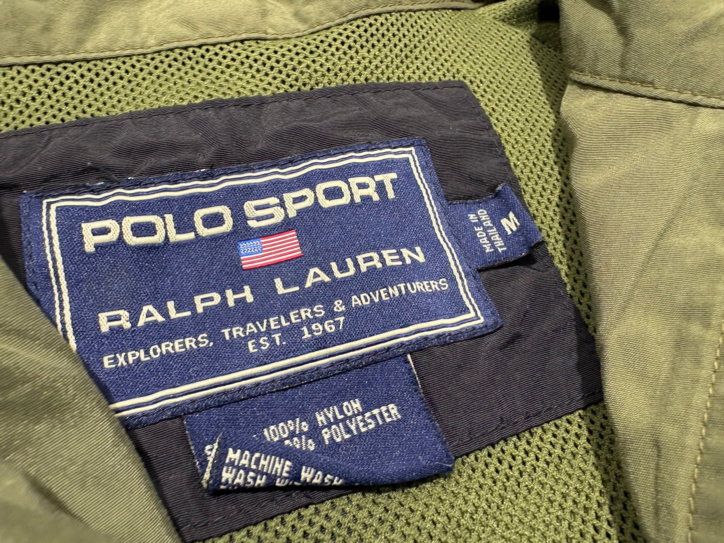 Polo Sport Zip Up Jacket - Black/Olive Size Medium