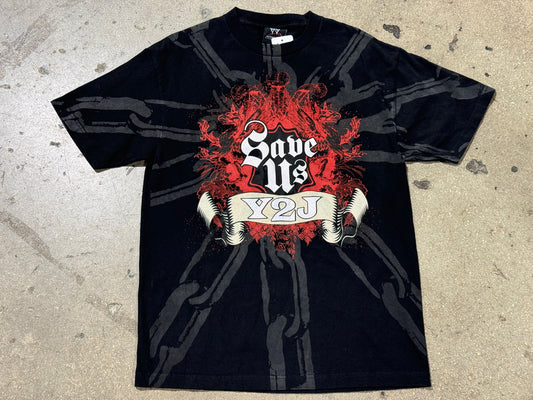 2007 WWE Y2J Save Us Tee - Black Size Large