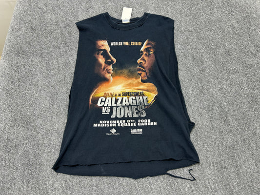 Cutoff Sleeveless 2008 Calzaghe Vs. Jones Boxing Tee - Black Size Large