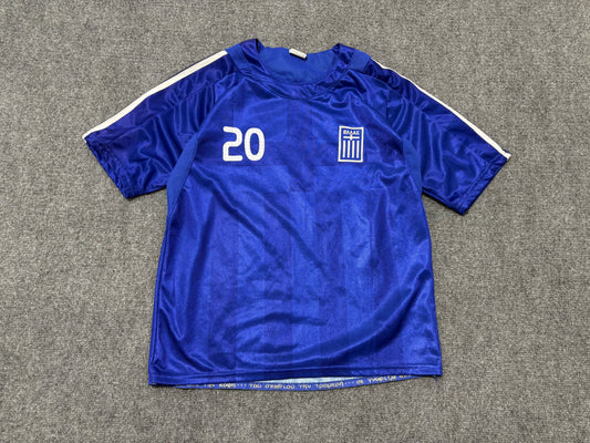 Greece #20 Amanatidis Soccer Jersey - Blue Size Youth XL
