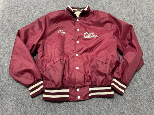 Abe On Lincolns Poop Satin Jacket - Red Size Large