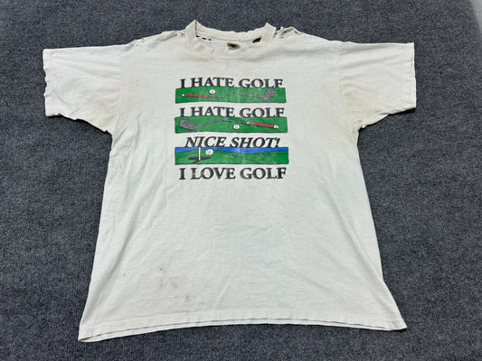 Thrashed I Love Golf Tee - White Size XL