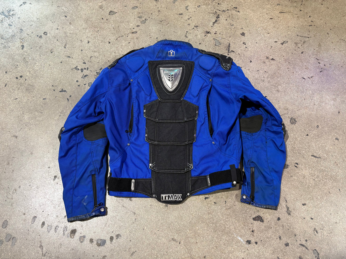 Icon Armored Motorcycle Jacket - Blue Size Large
