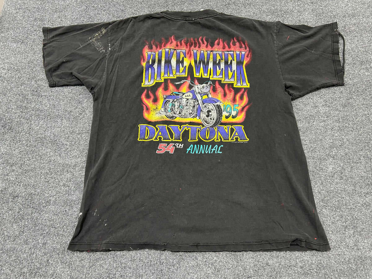 1995 Thrashed Bike Week Daytona Tee - Black size XL
