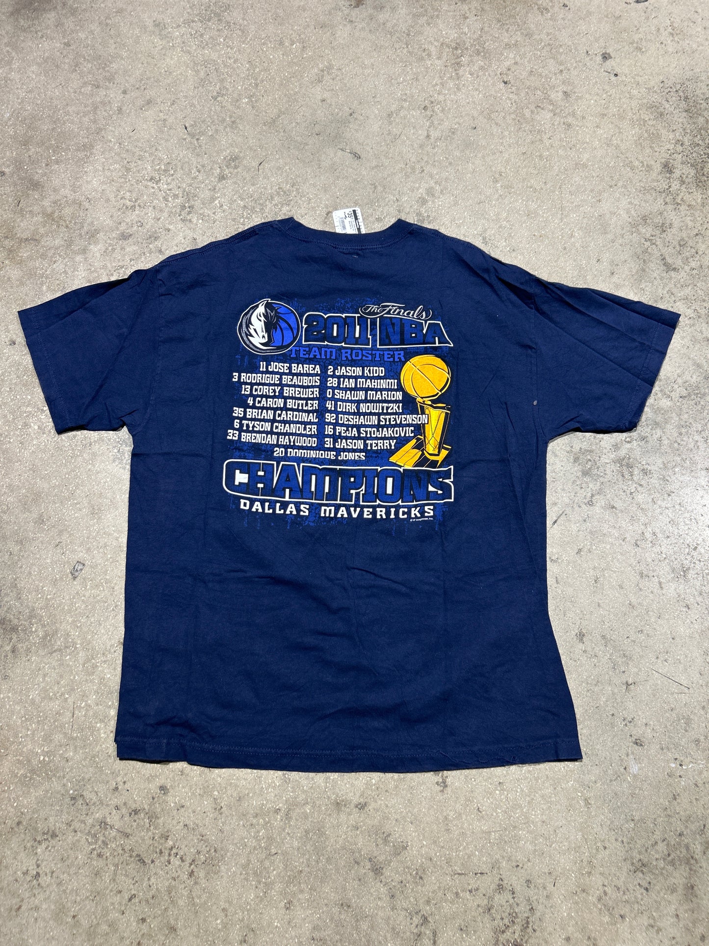 2011 Dallas Mavericks NBA Champions Tee - Navy Blue Size XL