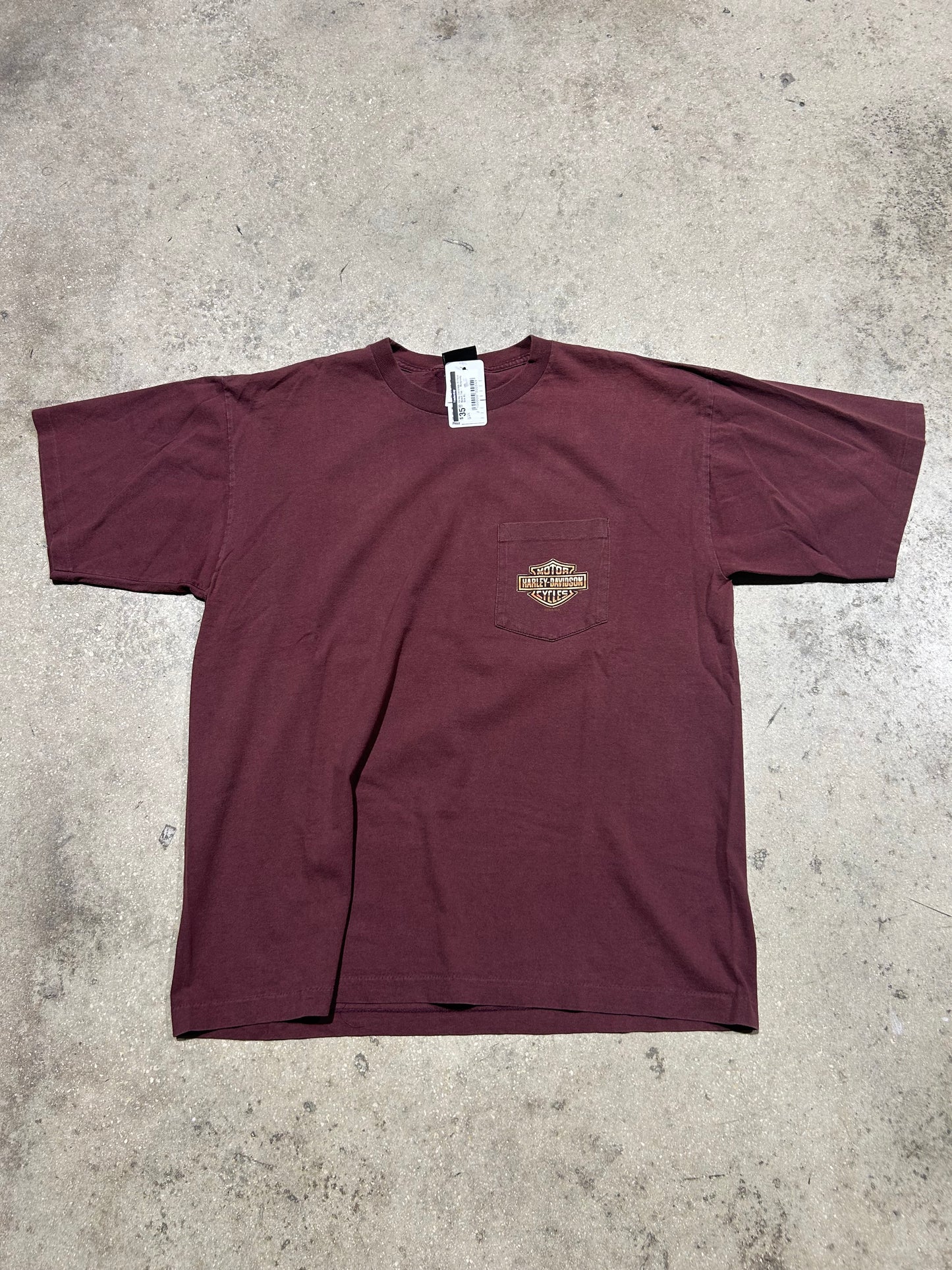 Harley Davidson Of Palm Beach Tee - Burgundy Size XL