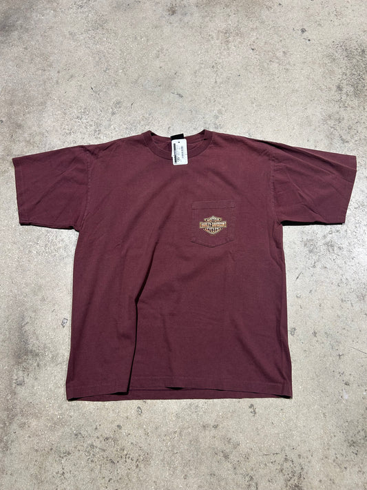 Harley Davidson Of Palm Beach Tee - Burgundy Size XL