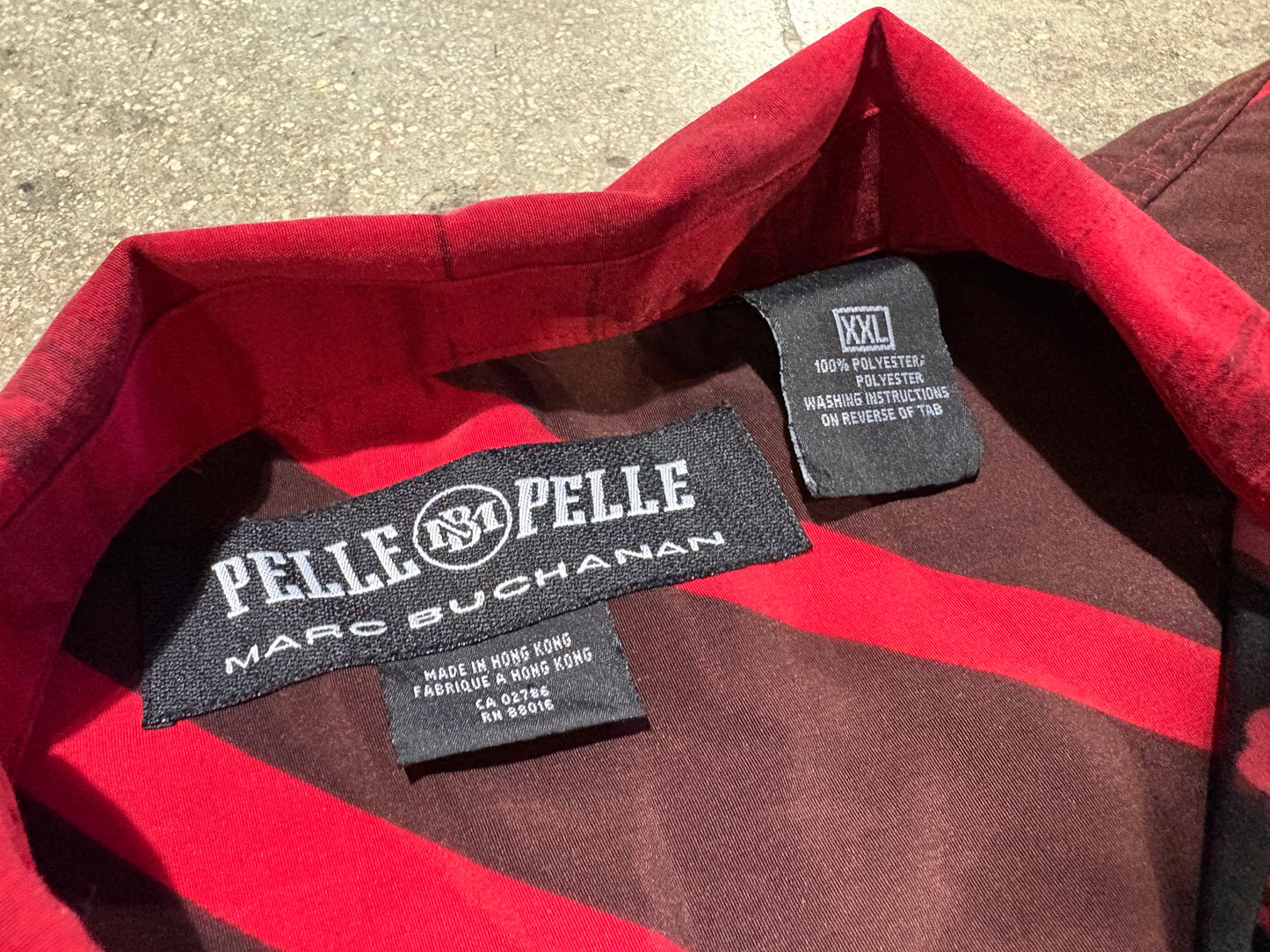 Pelle Pelle Button Up Rayon Shirt - Red Size XXL