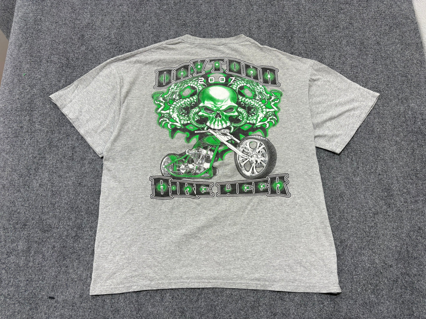 2007 Daytona Bike Week Dragon Tee - Grey / Green Size XL