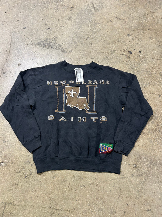 New Orleans Saints Crewneck - Black Size Medium