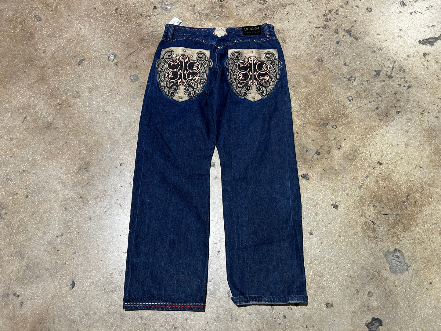 Coogi Embroidered Pocket denim Jeans - Dark Wash Size 38 x 34