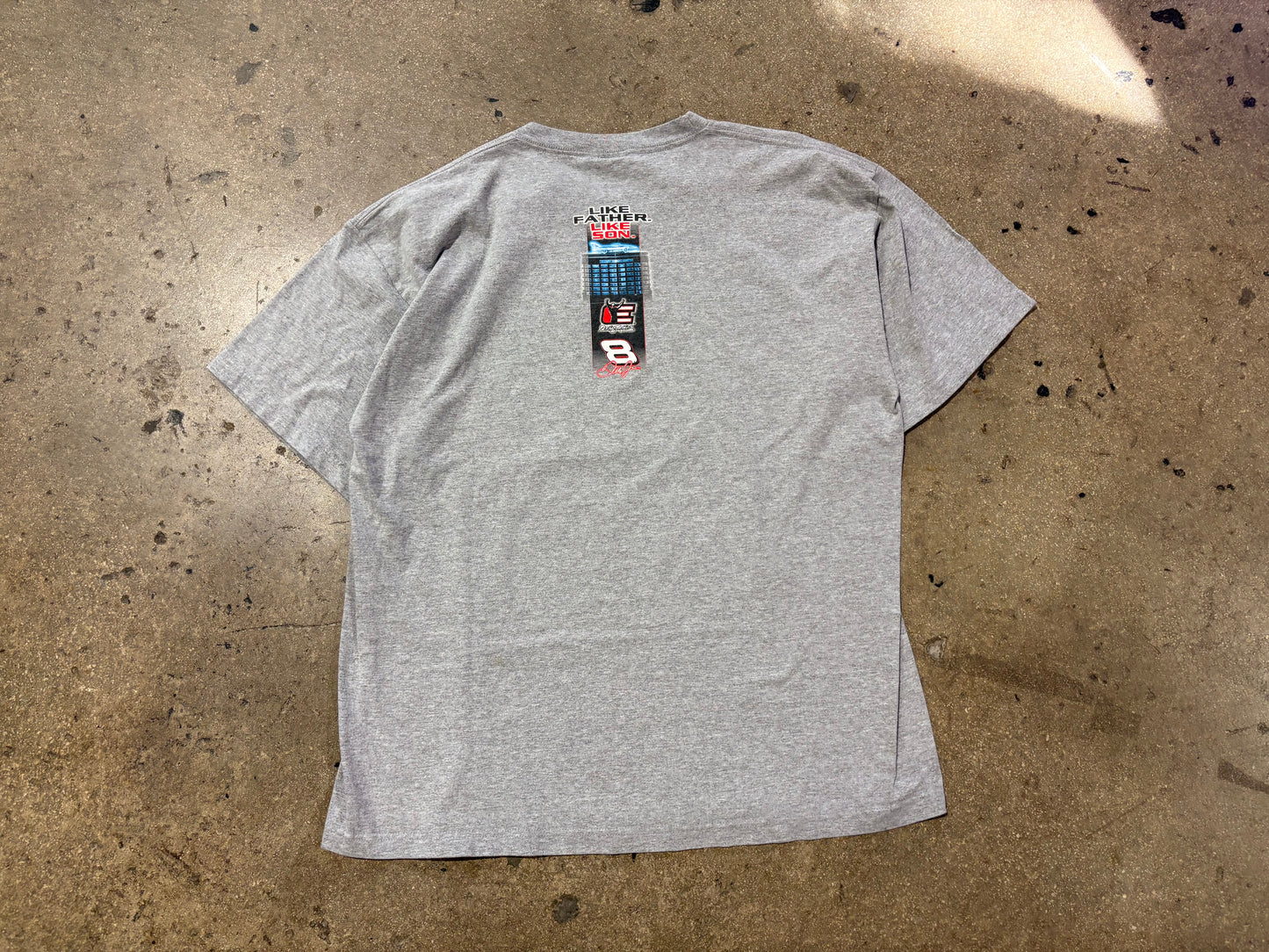 Dale Earnhardt Sr & Jr Like Father Like Soon Tee - Grey Size XXL