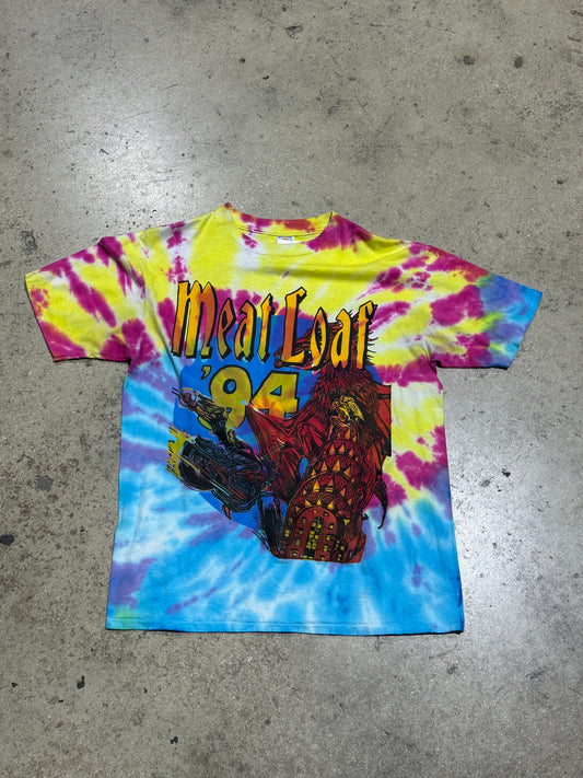 1994 Meatloaf Back Into Hell Tie Dye Tee Size XL