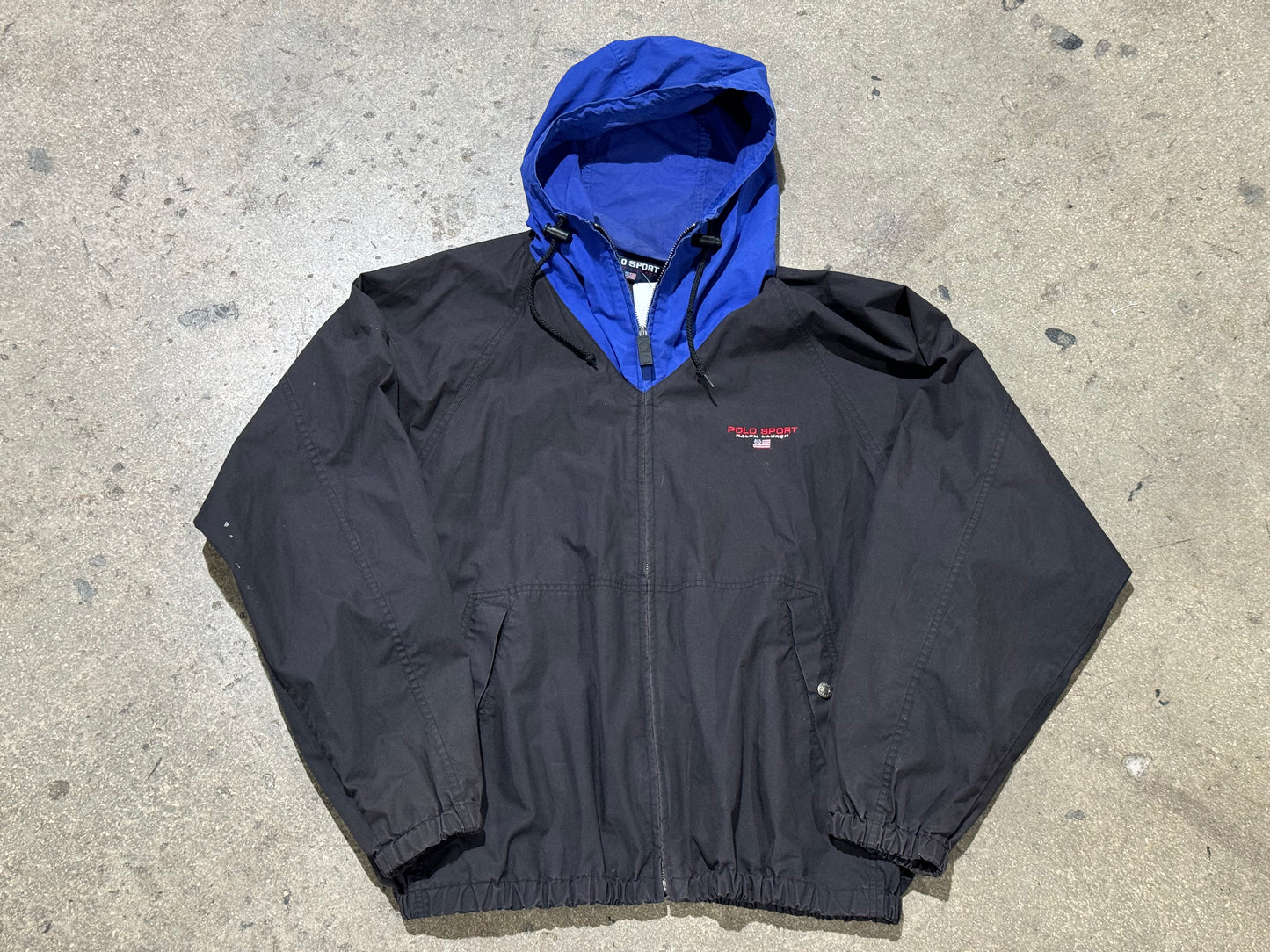 Polo Sport Hoodied Jacket - Black/Blue Size Large