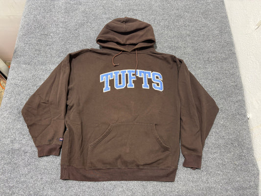 Tufts Spell Out Hoodie - Brown Size XL