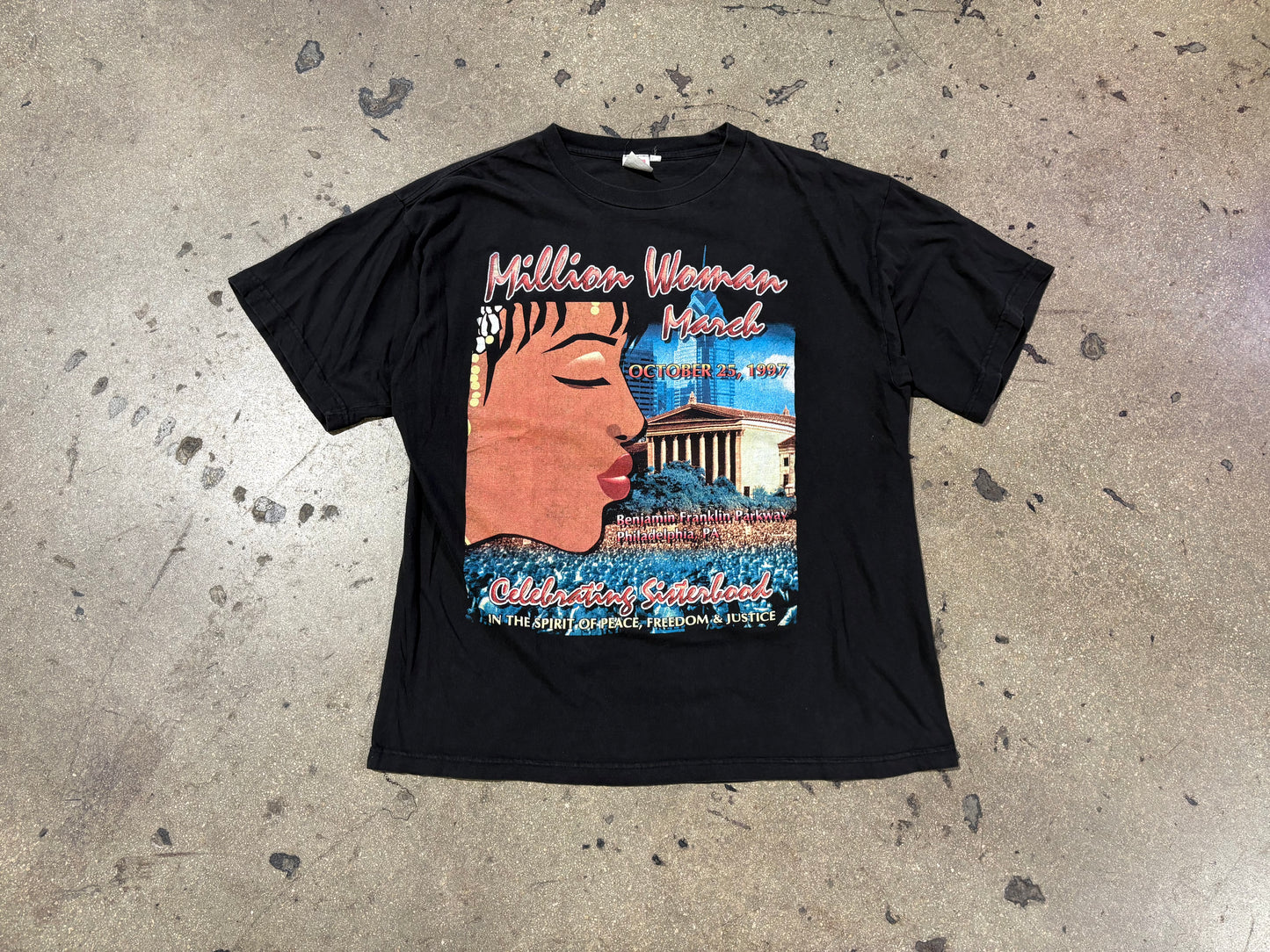 1997 Millions Woman March Rap Style Tee - Black Size XL