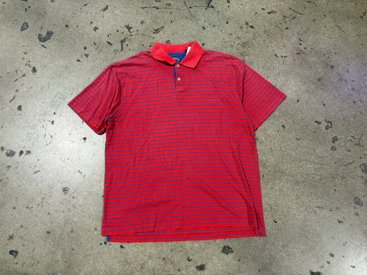 Callaway Stripped Golf Polo Shirt - Red/Blue Size Large