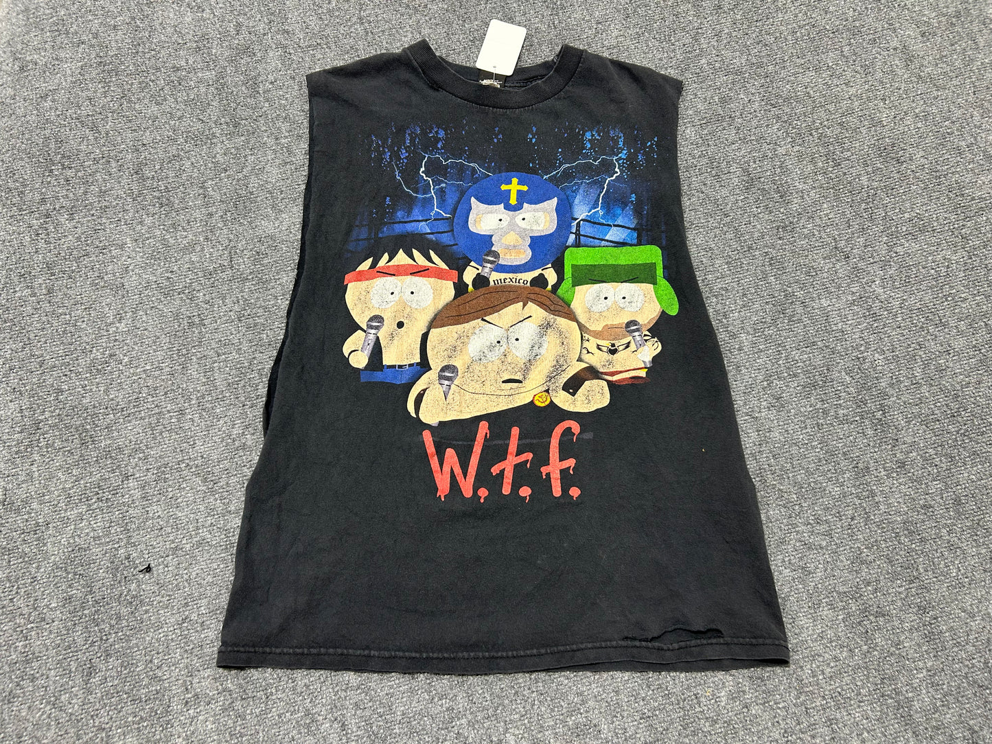 Cutoff Sleeveless South Park WTF Tee - Black Size Medium