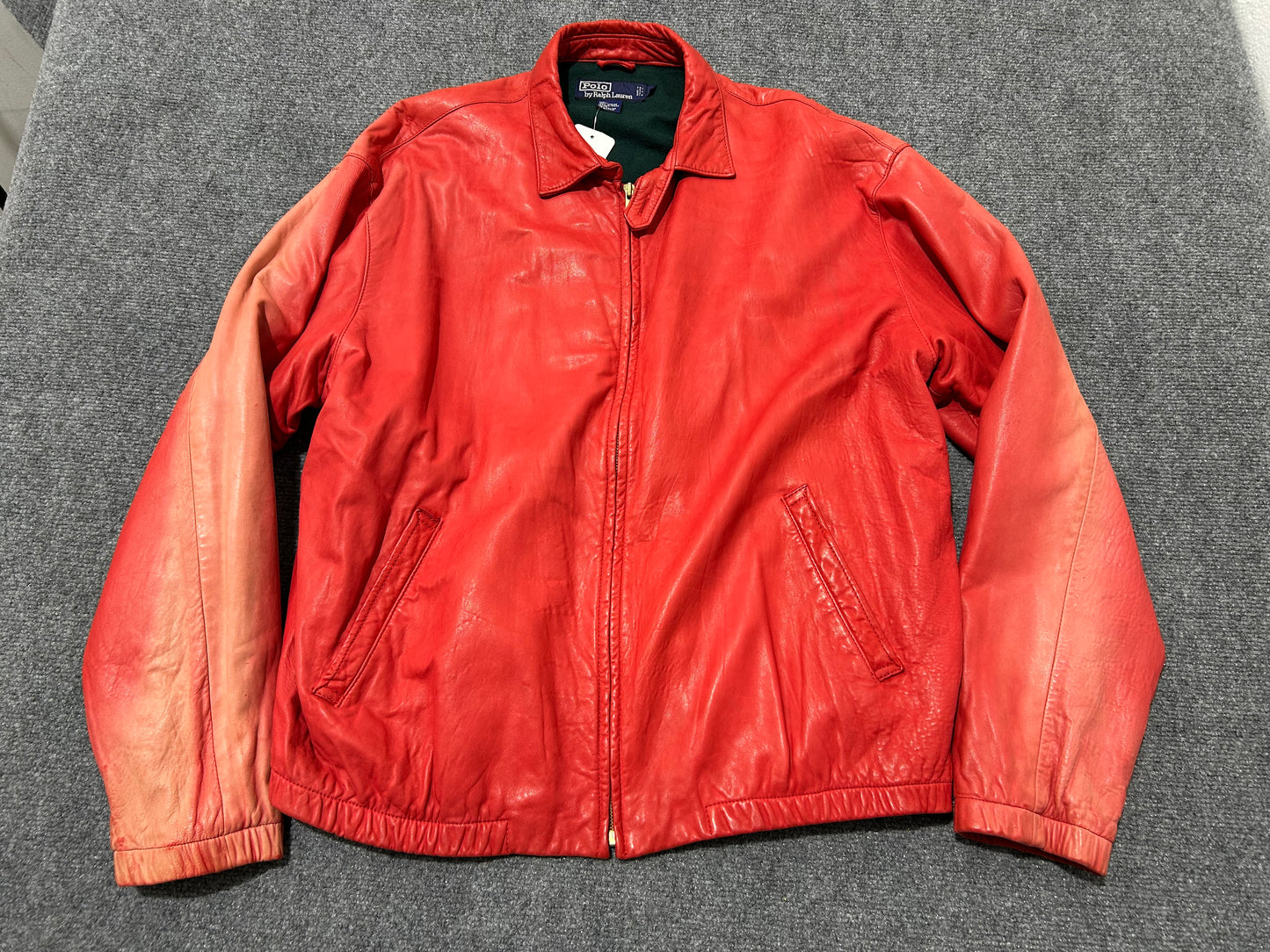 Ralph Lauren Butter Leather Jacket - Red Size Large