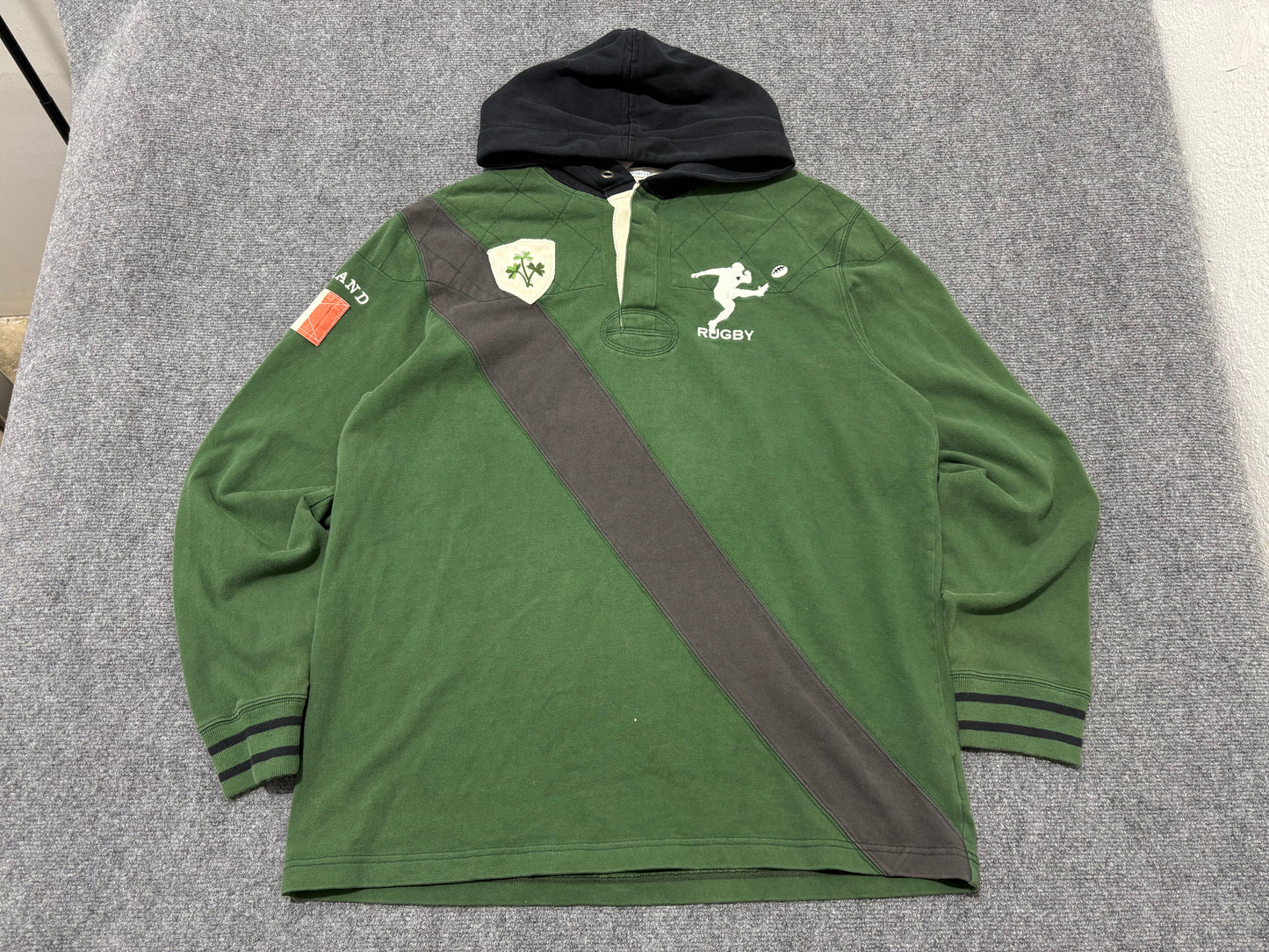 Ralph Lauren Hooded Rugby Polo - Green  Size XL