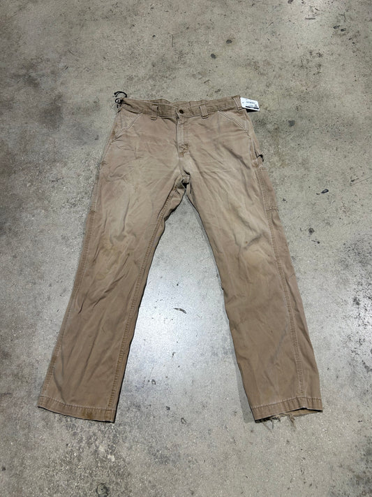 Distressed Carhartt Carpenter Pants - Khaki Size 35x32