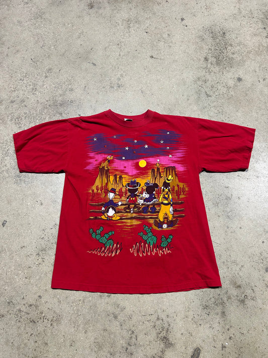 Disney Rhinestone Cowboy Tee - Red Size Large (con)