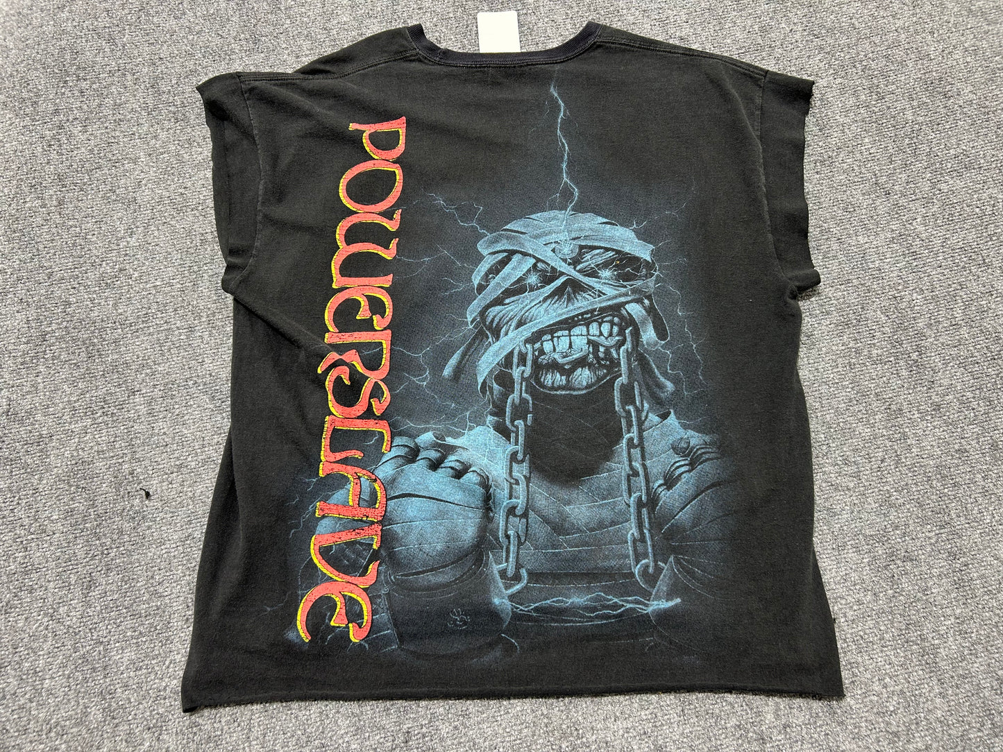 Cutoff Sleeveless Iron Maiden Powerslave Egyptian Tee - Black Size XL