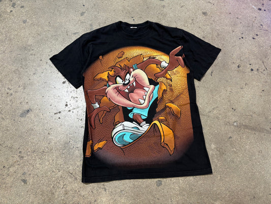 Taz Looney Tunes Basketball AOP Tee - Black Size XL