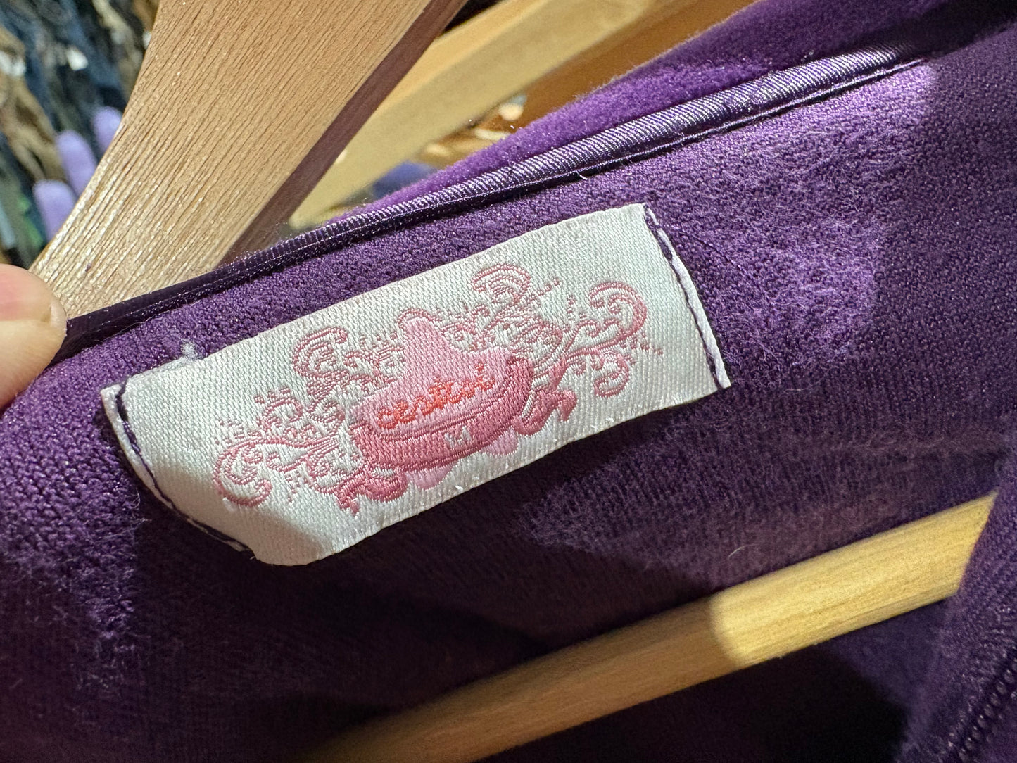 Womens Velour Star Zip Up Hoodie - Purple Size Medium
