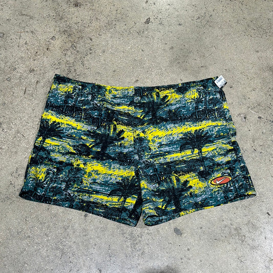 90s Nike Rubber Logo Palm Trees Shorts Size Large