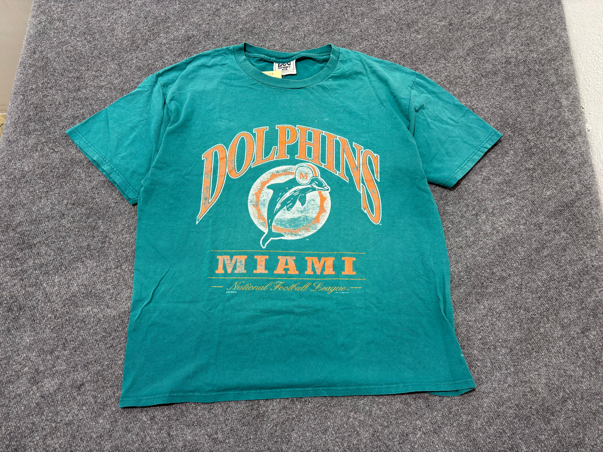 1996 Miami Dolphins Spell Logo Tee - Faded Teal Size XL