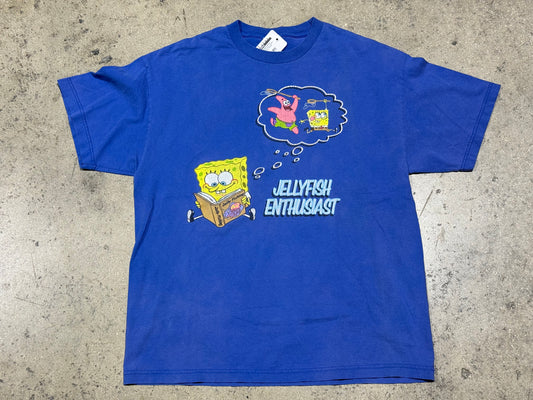 SpongeBob Jellyfish Enthusiast Tee - Faded Blue Size XL