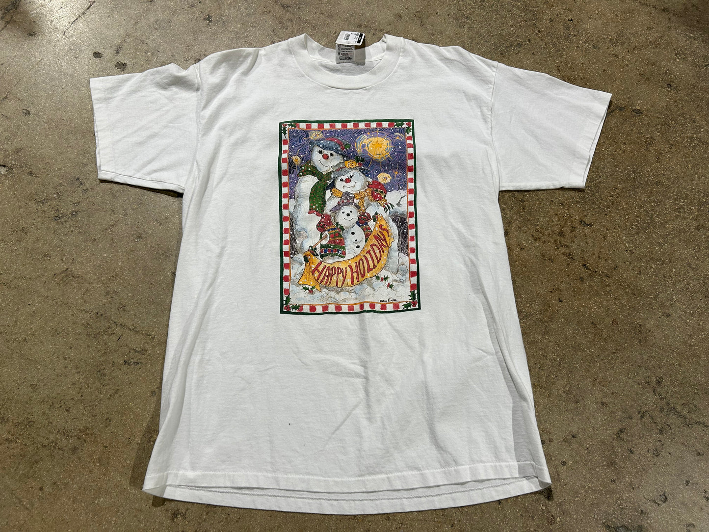 Snowman's Tee - White Size XL(con)
