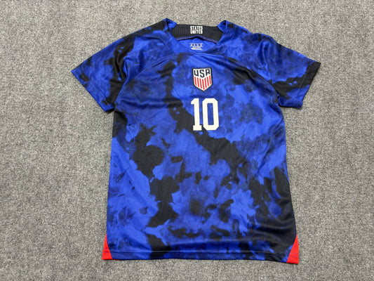 Womens USA #10 Pulisic Soccer Jersey - Blue Size Small