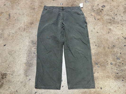 Carhartt Carpenter Work Pants - Faded Olive Size 38 x 30