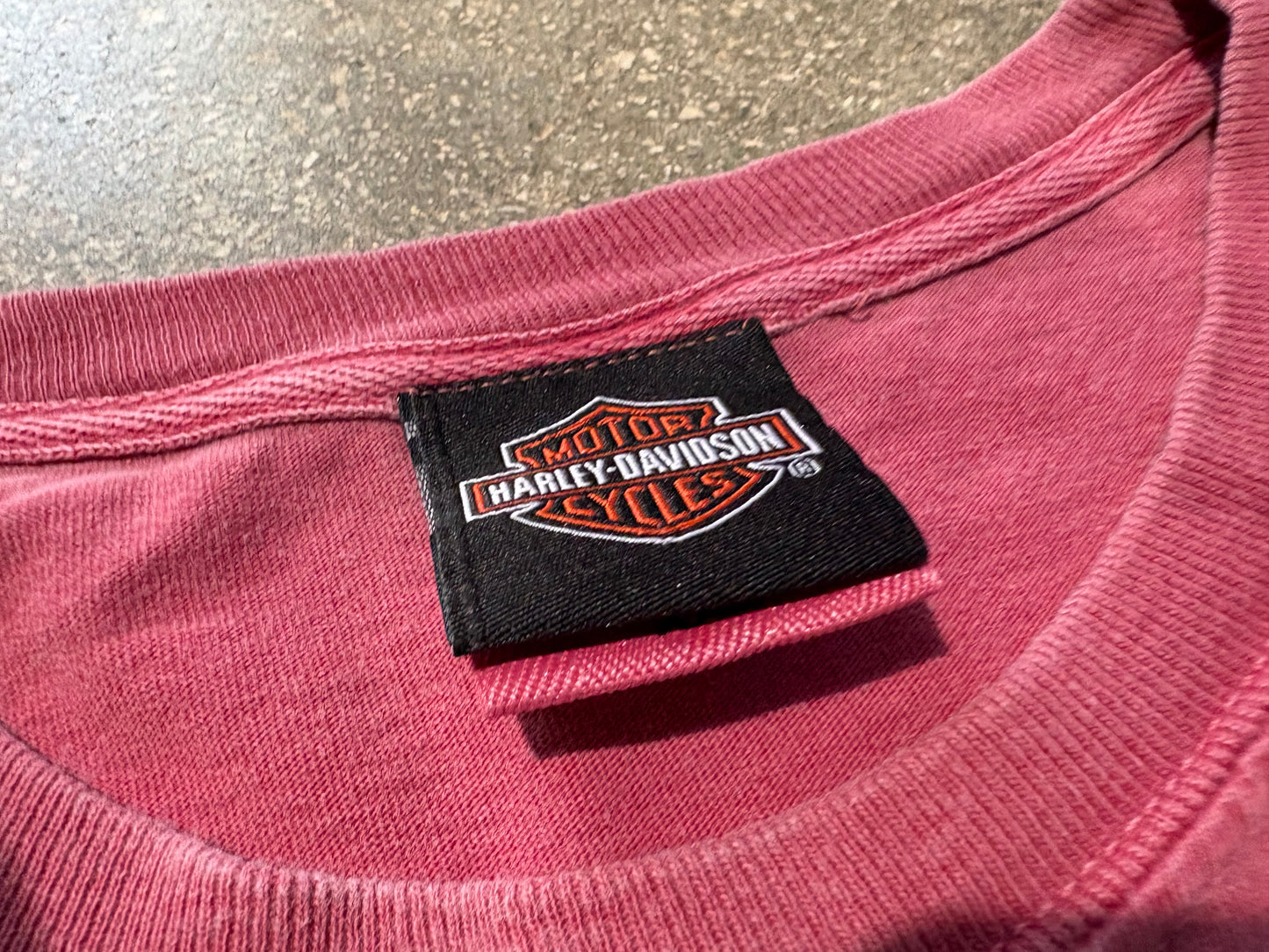 Harley Davidson Genuine Long Sleeve Tee - Faded Red Size XXL