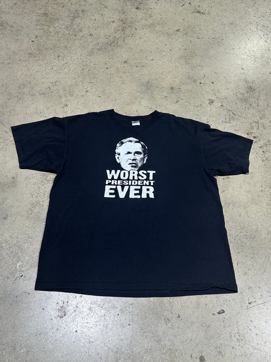 00s Worst President Ever Tee - Black Size XXL