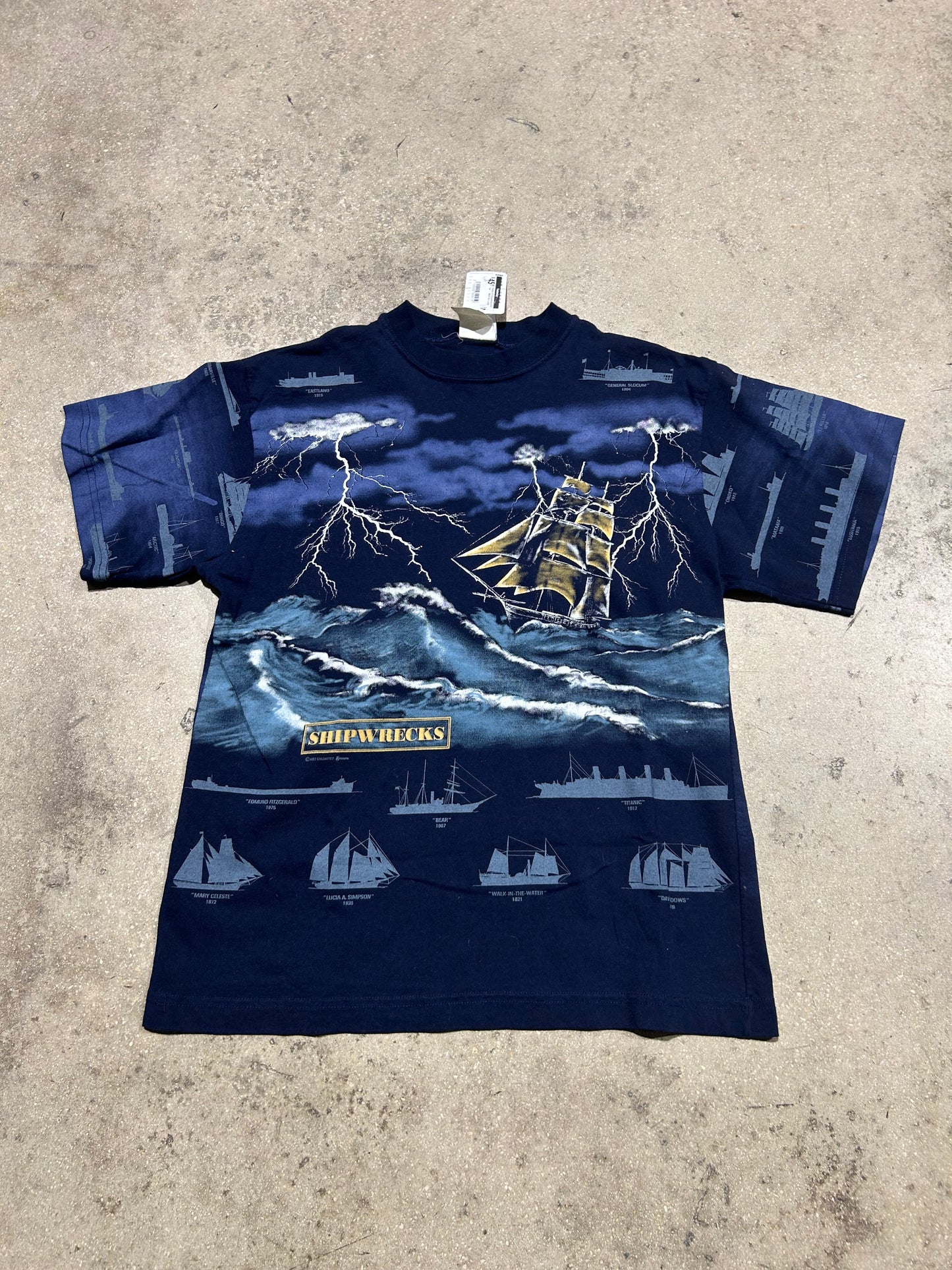 History Of Shipwrecks AOP Tee  - Mutli Size Large