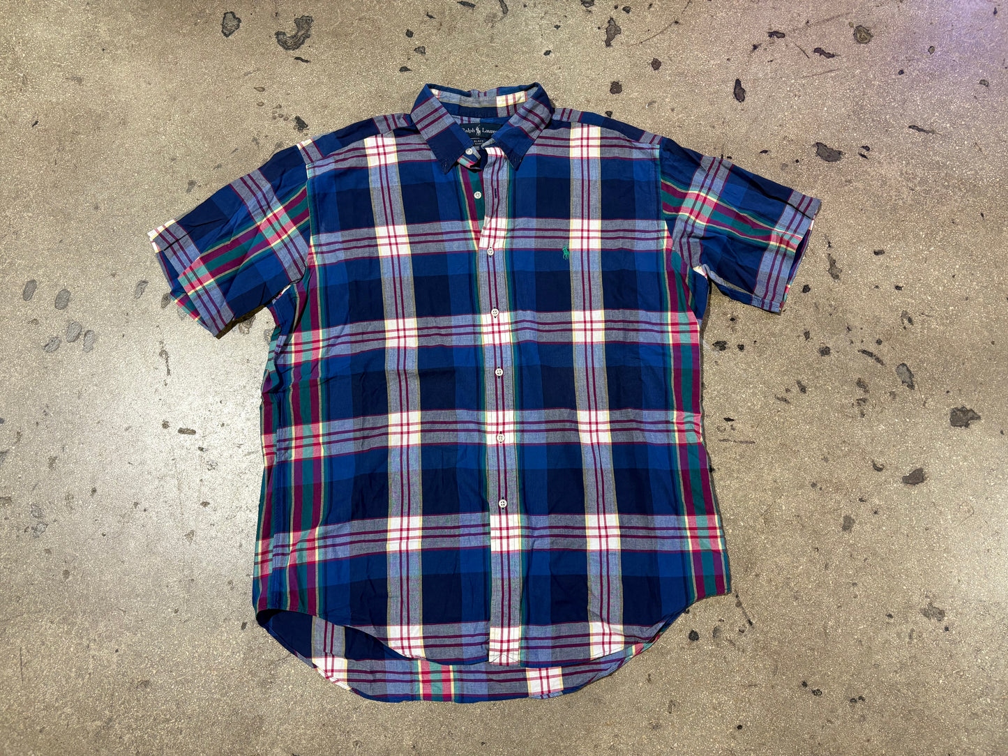 Ralph Lauren Plaid Button Up Shirt - Blue Size Large