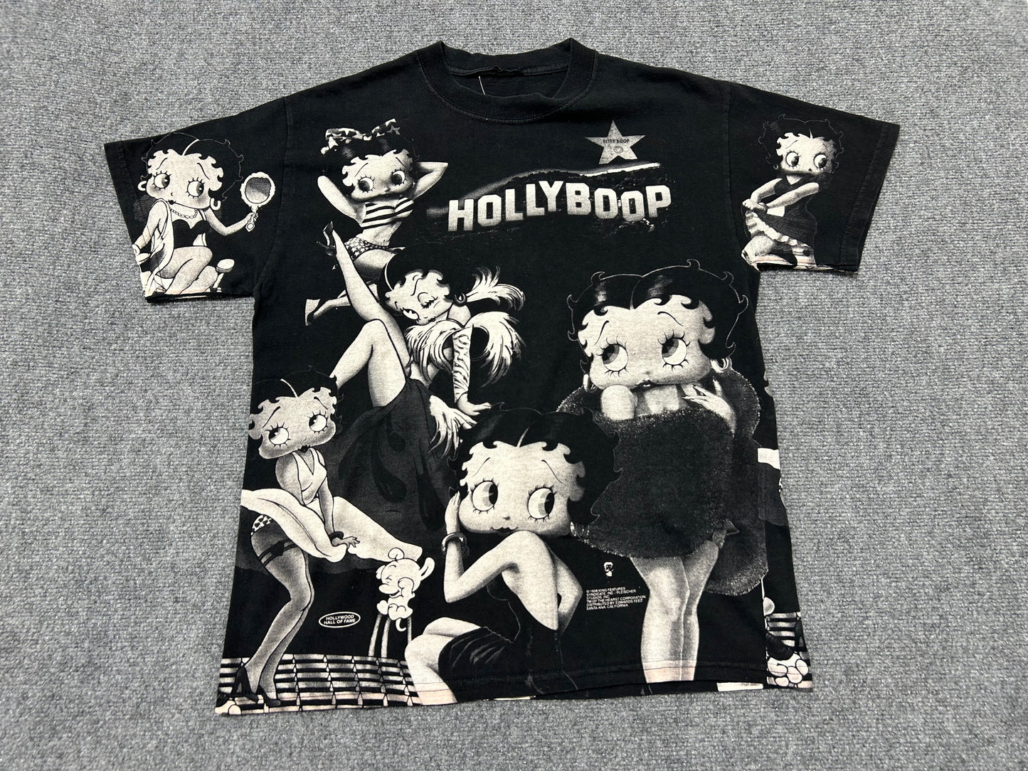 1998 Betty Boop HollyBoop AOP Tee - Black Size Large