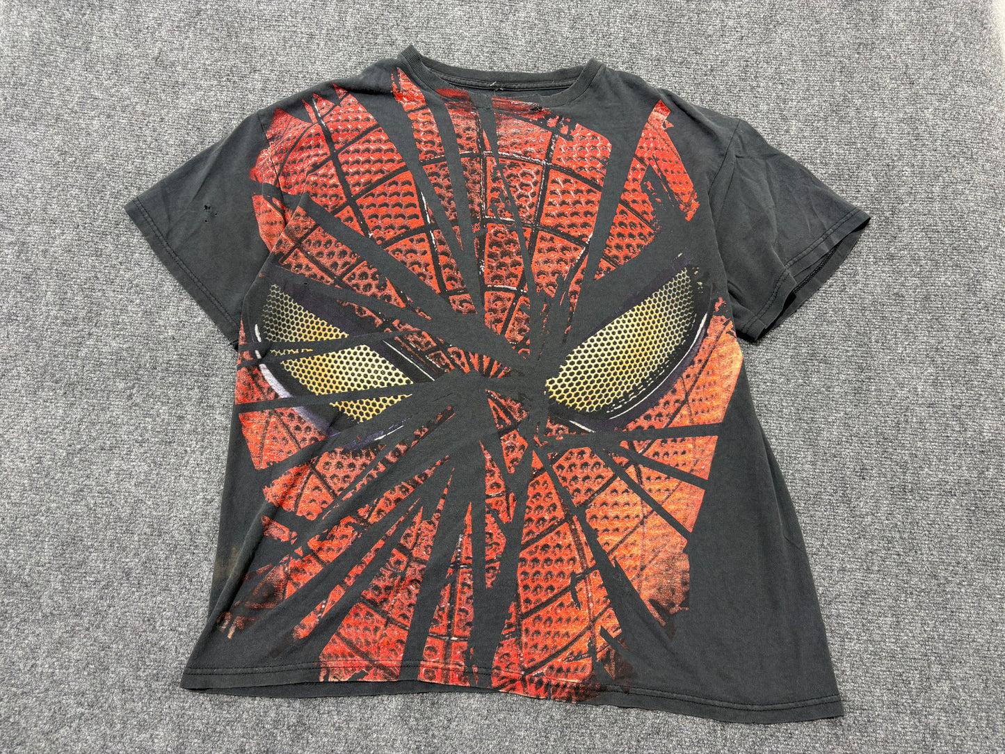 Spiderman Big Face Tee - Faded Black Size XL