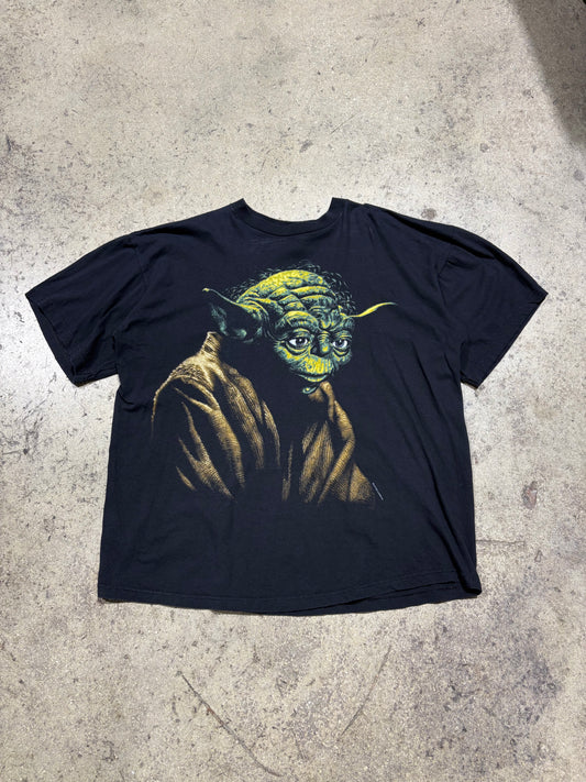 1995 Star Wars Yoda Tee - Black Size XL (25x28.5)