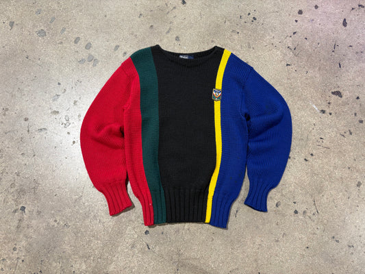 Polo Ralph Lauren Striped Knit Sweater - Black/ Multicolor Size Medium