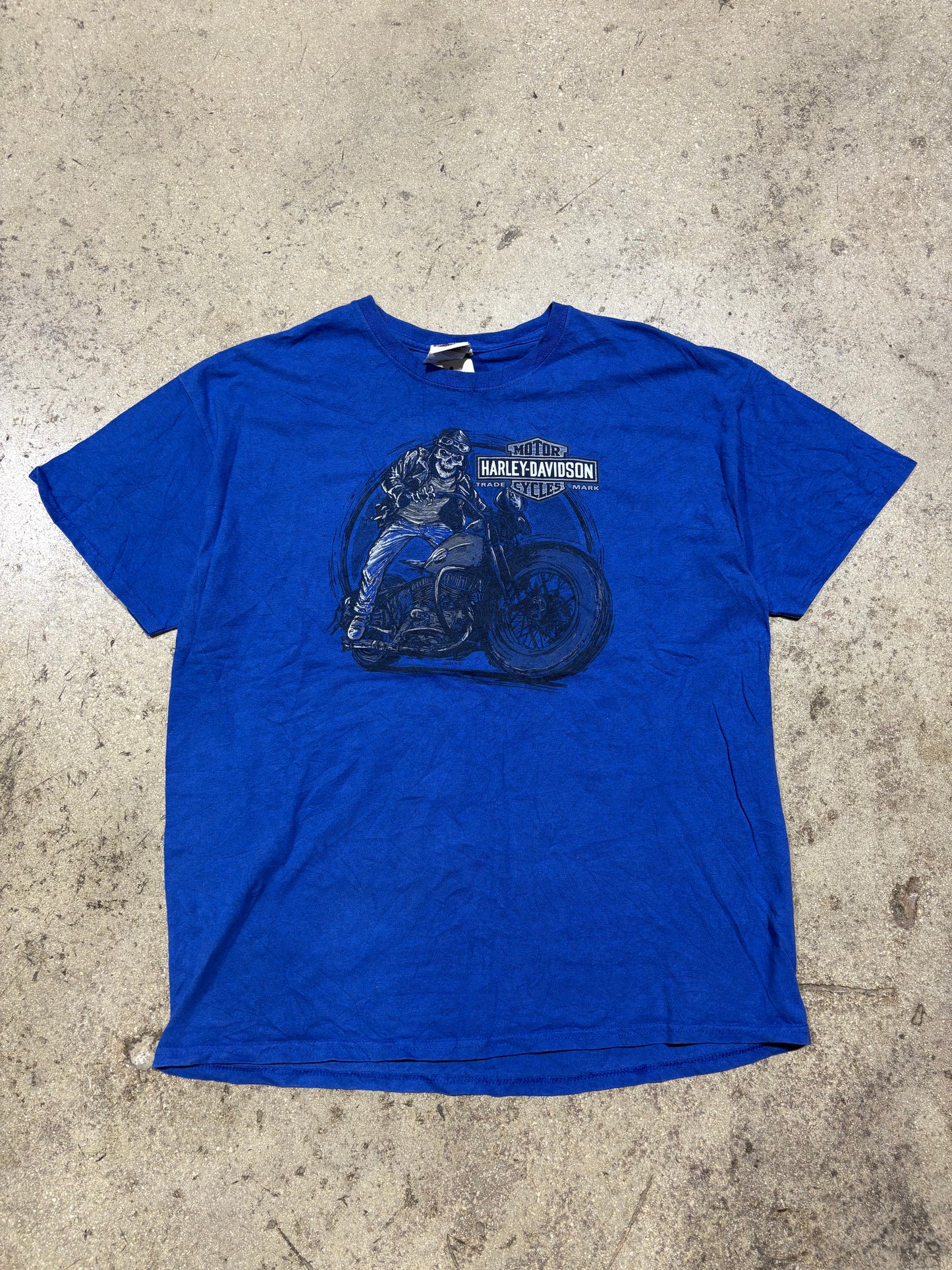 2014 Harley Davidson Ghost Rider Tee - Royal Blue Size XL