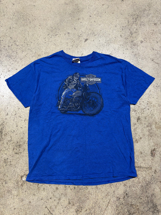 2014 Harley Davidson Ghost Rider Tee - Royal Blue Size XL