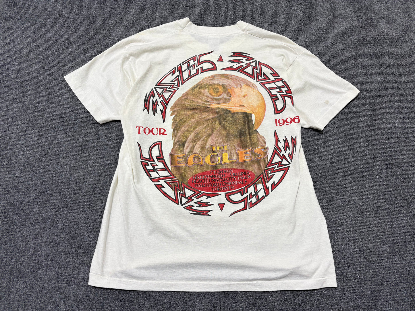 1996 Eagles Tour Tee - White Size Large