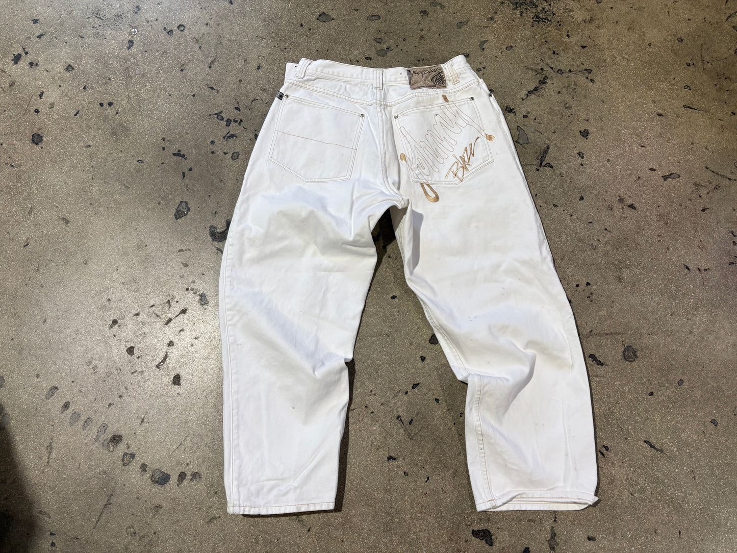 Johnny Blaze Denim Jeans - White Size 36