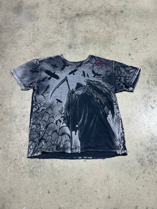 Affliction Grim Reaper AOP Tee - Black Size XL