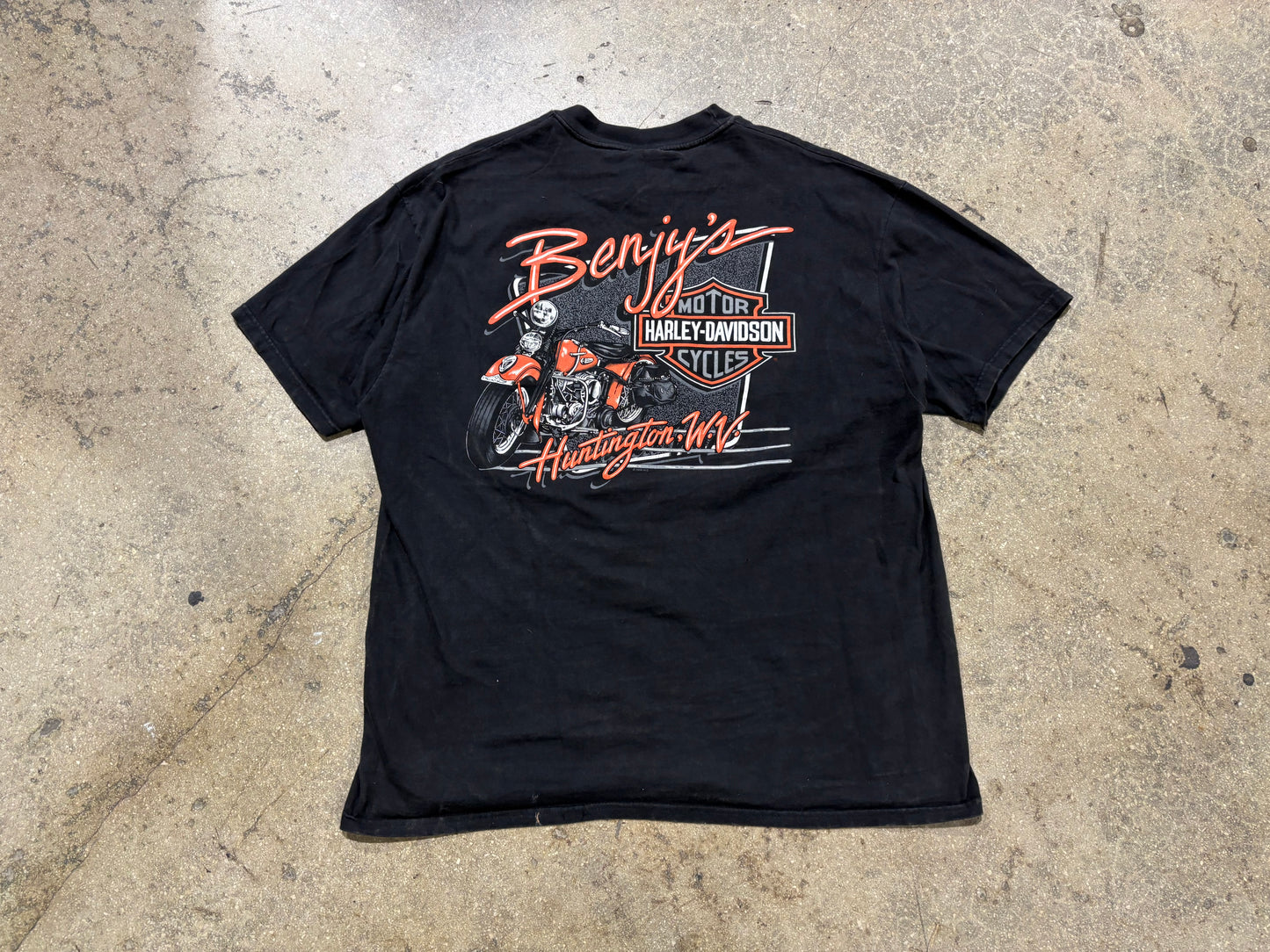 1999 Harley Davidson Front Flames Tee - Black Size XL