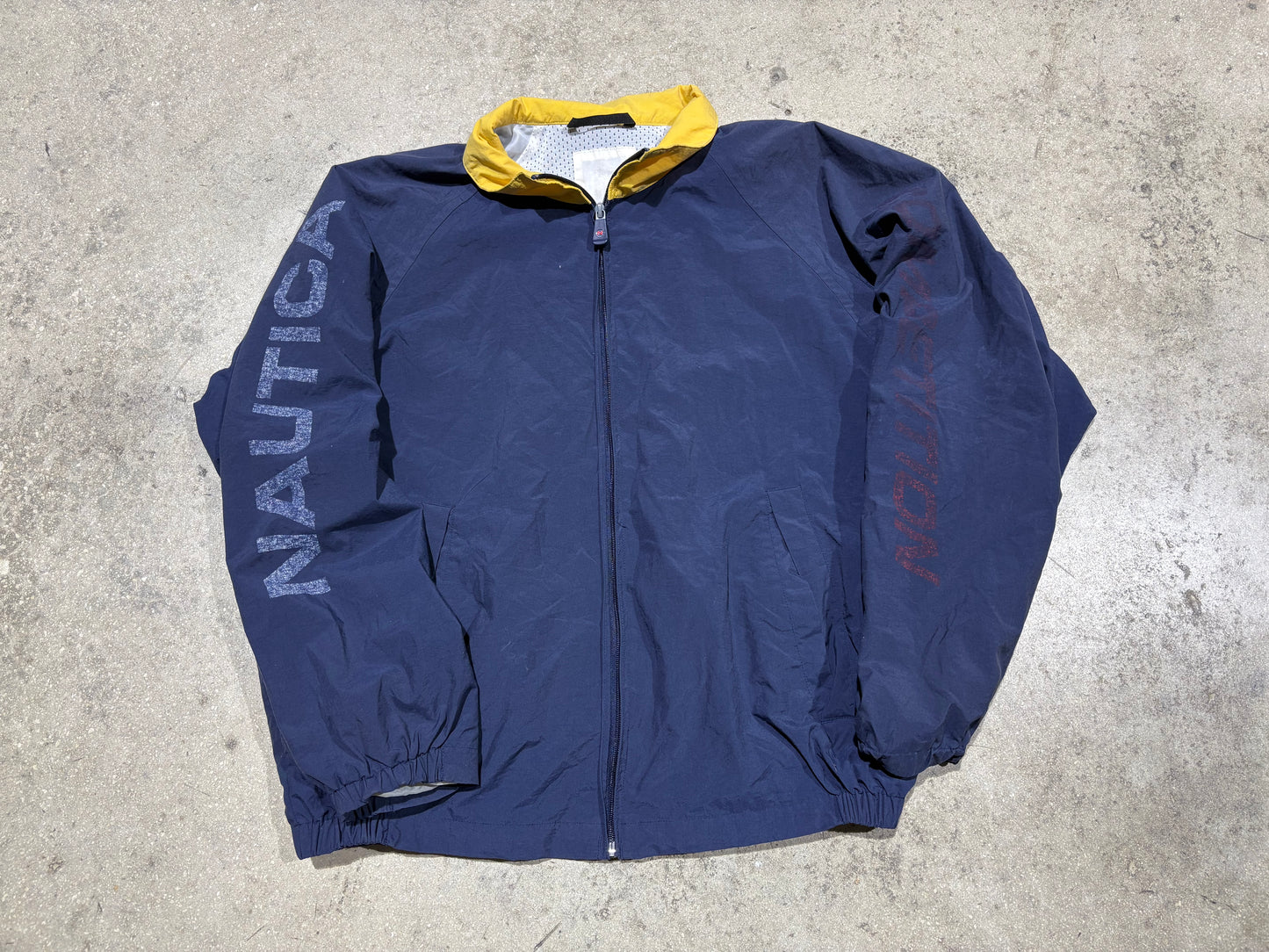 Nautica Competition Jacket - Navy/Yellow Size Medium